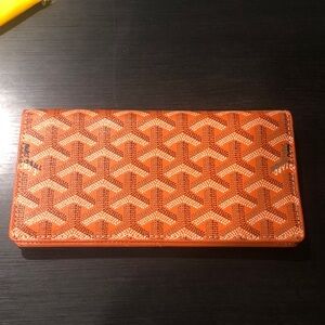Orange Patterned Long Wallet